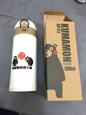 【KUMAMON】酷Ma萌304不鏽鋼超輕量彈蓋380ml保溫瓶 熊本熊