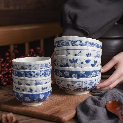 日本進口碗家用染錦繪變菊型親子碗日式前菜鉢和風陶瓷餐具套裝