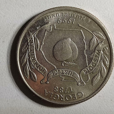 1999年美國25美分佐治亞州州幣紀念幣硬幣外國錢幣公園幣22801