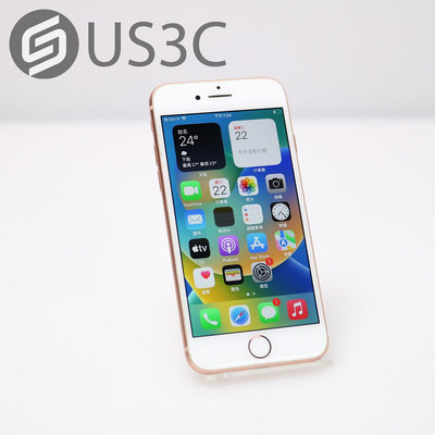 【US3C-桃園春日店】【一元起標 】公司貨 Apple iPhone 8 64G 金色 4.7吋 1200萬畫素 指紋解鎖 IP67防水防塵 二手手機