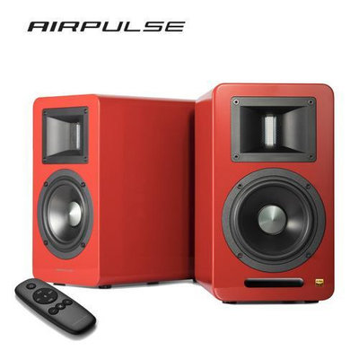 [新北新莊 名展音響] AIRPULSE A100 PLUS 主動式喇叭(紅)