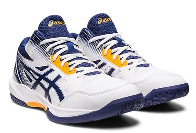 棒球世界ASICS 亞瑟士排球鞋GEL-Task MT 3白藍黃中筒 男鞋特價1071A078100