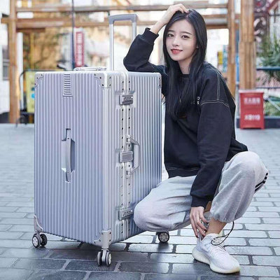 行李箱加厚行李箱拉桿密碼箱男超大40旅行箱50寸大容量鋁框拉鏈箱旅游旅行箱