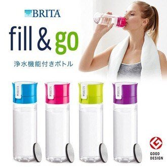 德國 BRITA Fill&Go 隨身濾水瓶 濾水壺 內贈專用提帶0.6L 600cc (內含1入濾片) 水瓶 杯子