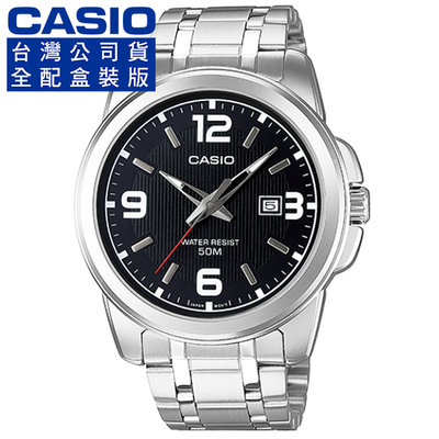 【柒號本舖】 CASIO卡西歐簡約石英男鋼帶錶-黑 / MTP-1314D-1A (原廠公司貨全配盒裝)