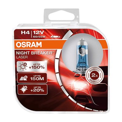 【易油網】OSRAM 車燈12V 60/55W+150% NIGHT BREAKER LASER H4 #91675
