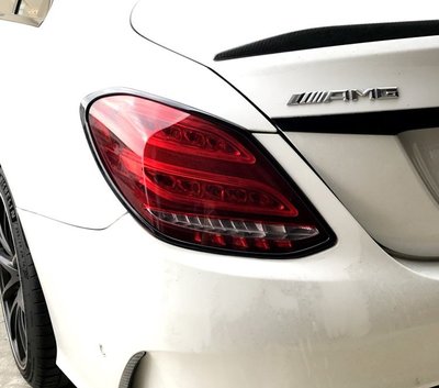 圓夢工廠 Benz W205 C180 C200 C250 C300 2014~2020 烤漆黑 車燈框 後燈框 飾貼