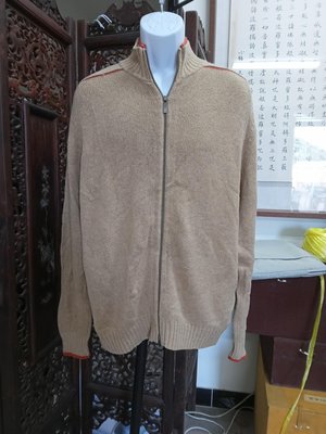 (二手衣物)Tommy Hilfiger羔羊毛素面混紡針織假兩件式高領外套(L)(B906)