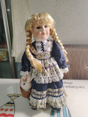 日本帶回vintage 古董中古陶瓷娃娃3陶瓷頭手腳布