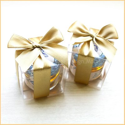 幸福朵朵【甜蜜蜜「透明盒裝」瑞士進口hero蜂蜜小禮盒(金色緞帶)】送客禮贈品/婚禮小物