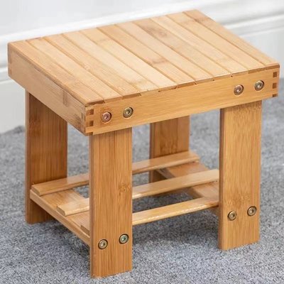 楠竹小凳子家用客廳洗腳小板凳換鞋凳簡約小方凳矮凳戶外休閑凳-特價