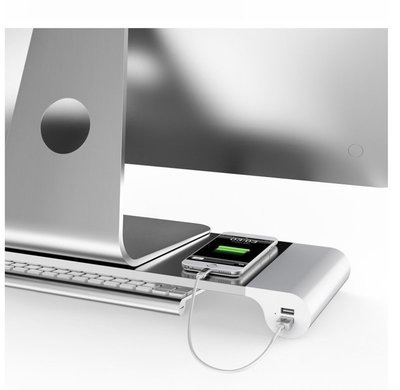 鋁合金螢幕架 桌上收納架 4孔USB 智能電腦顯示器支架 帶USB手機充電器 可充電筆電支架