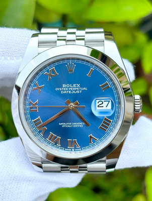 勞力士 ROLEX 型號126300 藍羅馬面盤   錶徑41mm 動力來源3235  保卡2024 全新品