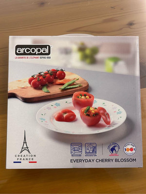 【晶晶雜貨店】全新 法國 ARCOPAL 26.5cm 餐盤 盤子 強化玻璃餐盤