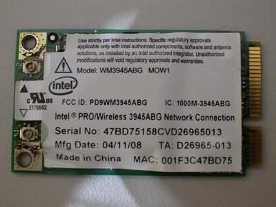 Intel PRO Wireless WM3945ABG Mini pcie網路卡pci-e 3945abg無線網卡nb