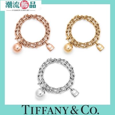 Tiffany HardWear 系列纏繞手鍊, 純銀  玫瑰金  金花~潮流飾品