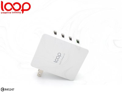 2019年最推薦的品牌Loop BP-4U01Q QC3.0 4Port USB高速充電器可折疊插頭快速充電 國際電壓