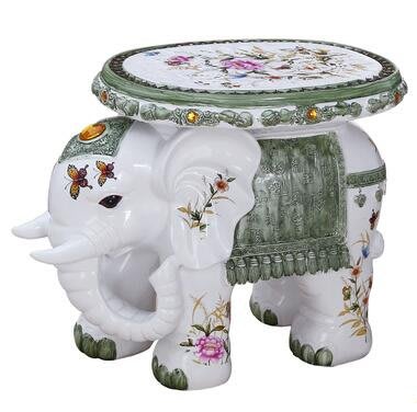 6355A 歐式 吉祥吸水大象擺件 吉祥象凳招財大象椅凳穿鞋凳裝飾品 大象工藝品擺飾招財大象居家店舖擺件