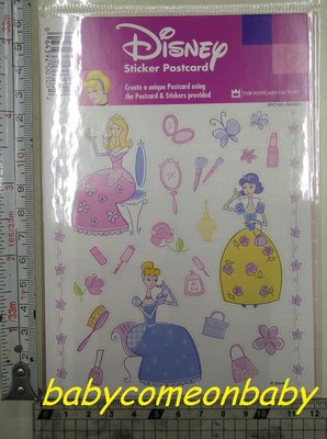 卡通貼紙 DISNEY 迪士尼 PRINCESS 公主 Sticker Postcad 貼紙明信片 DIY