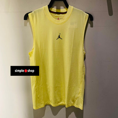 【Simple Shop】NIKE JORDAN LOGO 籃球背心 寬肩 喬丹 運動背心 淺黃色 DM1828-706