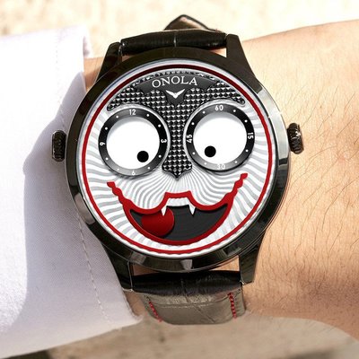 【潮裡潮氣】俄羅斯小丑ONOLA男士手錶男潮牌石英表非機械錶ON6824
