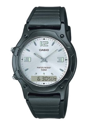 【萬錶行】CASIO 簡約經典雙顯腕錶 AW-49HE-7A
