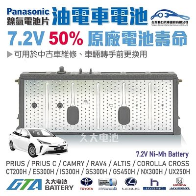 ✚久大電池❚ 豐田 TOYOTA 凌志 LEXUS HYBRID 油電車電池 7.2V原廠鎳氫電池片 單片 容量50%