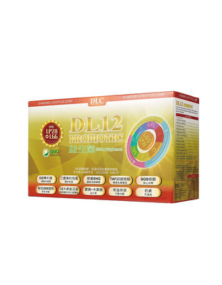 DLC DL12益生菌   每包高達200億的活菌 獨家益菌LP28、LGG調整體質 搭配10支腸道菌維持消化道機能健康