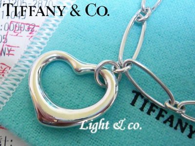 【Light & co.】專櫃真品已送洗 Tiffany & Co 925 純銀 吊飾 迴紋針 手鍊 愛心 心型 草寫 OPEN HEART