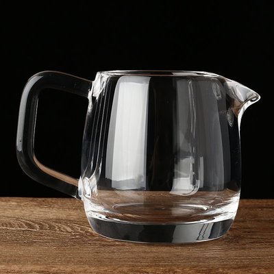 【茶海】東海天然白晶杯水晶帶把公道杯供杯分茶器耐高溫泡茶功夫水晶杯子