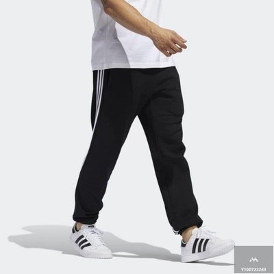 【Fashion™潮牌購】Adidas 3-stripes 黑色 運動長褲 拉鍊 束口褲 fm1521