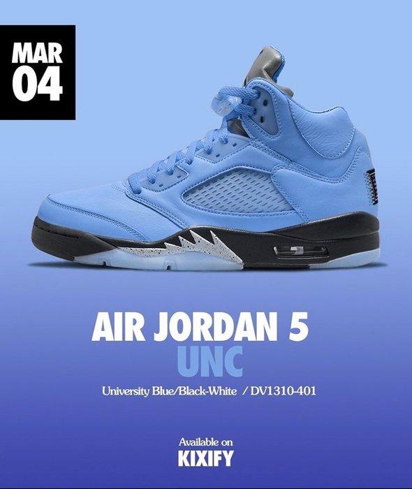 致敬母校！NIKE AIR JORDAN 5 RETRO SE UNC 2023 白北卡藍 DV1310-401