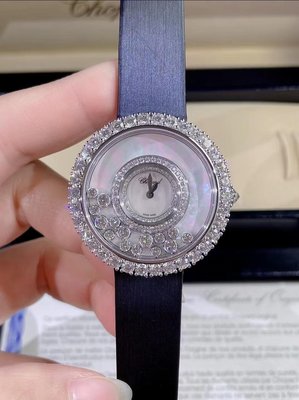 專櫃正品 CHOPARD 蕭邦 快樂鑽石系列 18K白金 原鑲鑽 38mm 腕錶（全新福利品！優惠出清換現金）