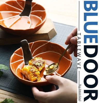 BlueD_ 南瓜造型 碗 深心盤 麵碗 沙拉碗 小菜碟 甜點碗 兒童料理 可愛卡通 創意設計 廚房餐廳 萬聖節 可微波