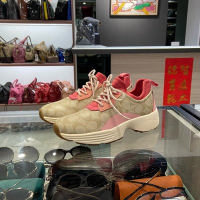 ⭐️ 香榭屋精品店 ⭐️ COACH 粉紅色尼龍拼PVC休閒鞋 39號 (XC0479) 全新商品