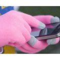電容式螢幕觸控手套 3指皆可觸控手機及平板的保暖手套 適合騎車及冬天戴手套接聽手機 淺紅