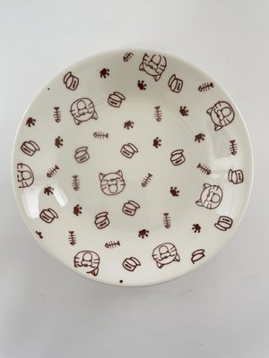 東昇瓷器餐具=大同強化瓷器新夢磁咖啡貓7吋湯盤 N7772