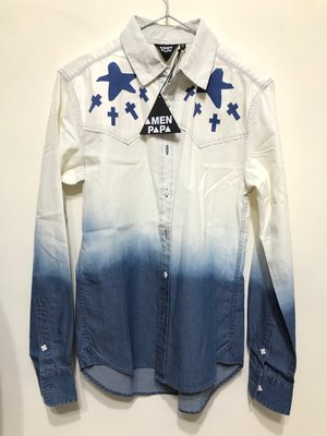 全新 bauhaus amenpapa tough 長袖襯衫 藍白漸層 尺寸：M  台北捷運沿線可面交