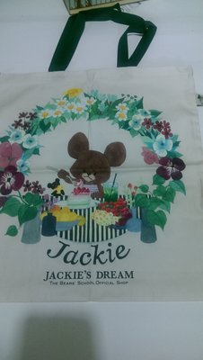 ***日本帶回***the bears school小熊學校可愛JACKIE傑琪東京車站店限定版購物袋(花)♪♪♪