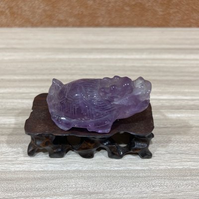 紫水晶雕件龍龜（送底座）重量80公克6.7×4.0×3.5公分