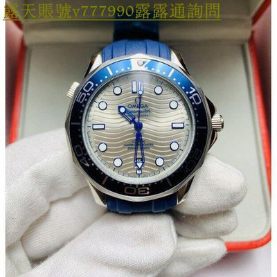 特惠百貨歐米茄OMEGA全新海馬300米潛水錶210.30.42.20.06.001腕錶 藍色陶瓷表圈高級鐵灰色表面
