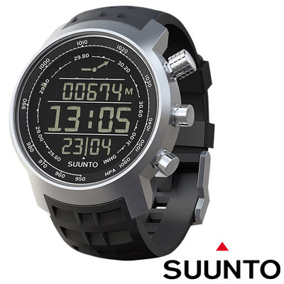 【Suunto Elementum】TERRA 登山釣魚計時錶 攀山系列/黑色橡膠錶帶