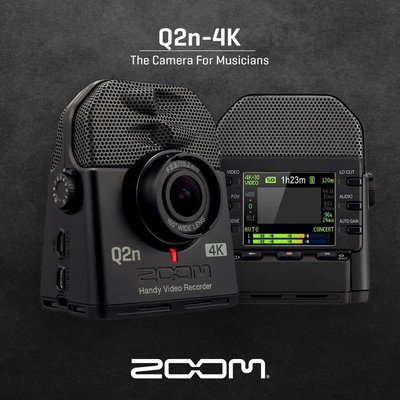 【三木樂器】台灣公司貨 ZOOM Q2n-4K 數位 錄影機 錄音筆 錄音 收音 麥克風 攝影 錄影 廣角鏡頭 Q2