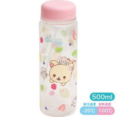 拉拉熊水瓶--日本SAN-X拉拉熊牛奶妹500ml透明水瓶/水壺-秘密花園