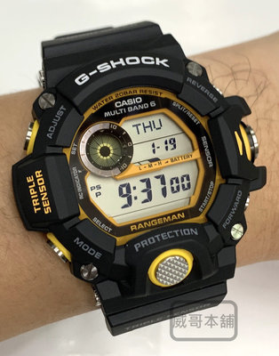 【威哥本舖】Casio台灣原廠公司貨 G-Shock GW-9400Y-1 RANGEMAN 山貓太陽能電波錶