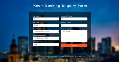 Room Booking Enquiry Form 響應式網頁模板、HTML5+CSS3、網頁特效  #09101