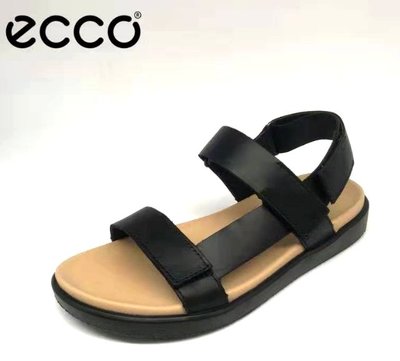 ECCO愛步 夏季男士涼鞋休閒透氣真皮沙灘鞋男酷型271814