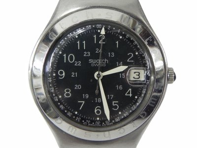石英錶 [SWATCH SB2940S] SWATCH 全不銹鋼金屬錶[灰黑面][日期]石英/軍錶/中性錶