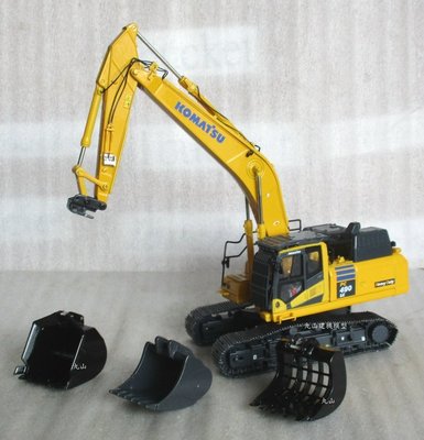 [丸山建機模型店]---KOMATSU PC490-11+二款挖斗工具模型 1/50 怪手挖土機模型