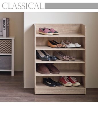 鞋架 收納櫃【收納屋】艾拉開放式五層鞋櫃-淺橡木色&DIY 組合傢俱YH-S638LD
